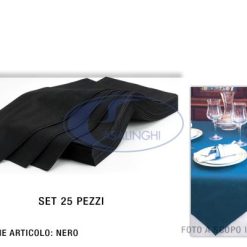Tovaglia Tnt 100X100 Set 25 Pz. Nero-8054619610237