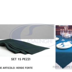 Tovaglia Tnt 140X140 Set 15 Pz. Verde Forte-8054619610473
