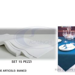 Tovaglia Tnt 140X140 Set 15 Pz. Bianco-8054619610534