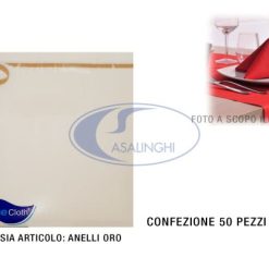 Tovaglioli Airlaid Cm.40X40 Set 50 Pz. Anelli Oro-8054619610558