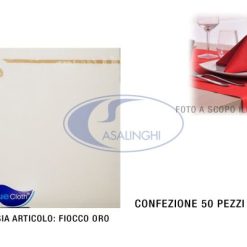 Tovaglioli Airlaid Cm.40X40 Set 50 Pz. Fiocco Oro-8054619610572