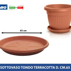 Bama Sottovaso Tondo Plastica Terracotta CM.65 - immagine 1