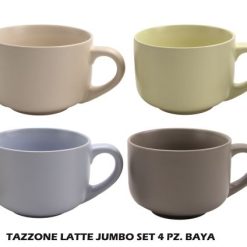 Tazzone Latte Jumbo Set 4 Pz. Baya-8056234690205