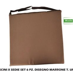 Cuscini X Sedie Set 6 Pz. Marrone-8388777098898