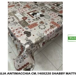 Tovaglia Antimacchia Cm.140X220 Shabby Mattone-8388777099031