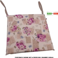 Cuscini X Sedie Set 6 Pz. Shabby Viola-8388777099192