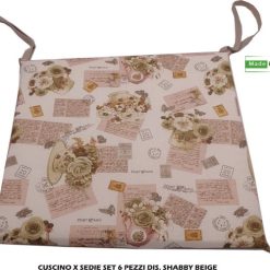 Cuscini X Sedie Set 6 Pz. Shabby Beige-8388777099208
