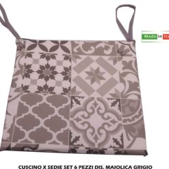Cuscini X Sedie Set 6 Pz. Maiolica Grigio-8388777099246