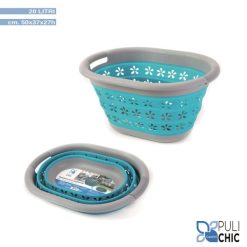 Portabiancheria Pieghevole Forato Cm.50X37X27H Lt.20-8008240190774