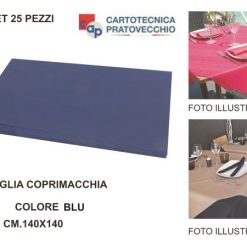 Tovaglia Coprimacchia Tnt 140X140 Set 25 Pz. Blu-8000766075436