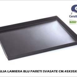 Teglia Lamiera Blu Pareti Svasate Cm.45X35X3H-8014130242812