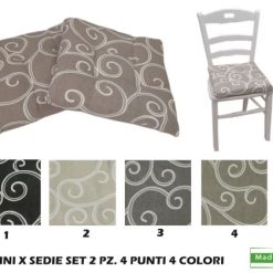 Cuscini X Sedie Set 2 Pz. 4 Punti 4 Colori-8033003308110
