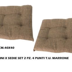 Cuscini X Sedie Set 2 Pz. 4 Punti T.U. Marrone-8056737661351