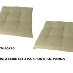 Cuscini X Sedie Set 2 Pz. 4 Punti T.U. Panna-8056737661368