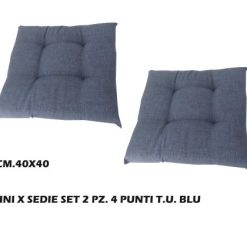 Cuscini X Sedie Set 2 Pz. 4 Punti T.U. Blu-8056737661382