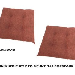 Cuscini X Sedie Set 2 Pz. 4 Punti T.U. Bordeaux-8056737661399