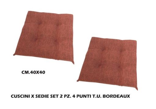 Cuscini X Sedie Set 2 Pz. 4 Punti T.U. Bordeaux-8056737661399