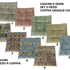 Cuscini X Sedie Set 2 Pz. 4 Punti Decori Assortiti-8033003309322