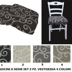 Cuscini X Sedie Set 2 Pz. Vestisedia 4 Colori-8056737661825