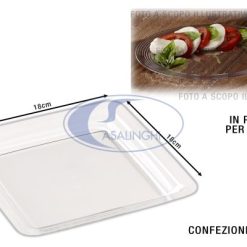 Piatto Quadro Set 20 Pz. Cm.18X18 Crystal Style-5410508200379