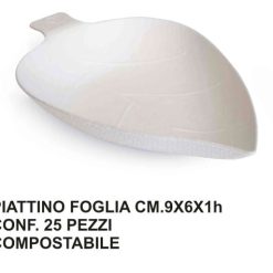 Mini Piattino Foglia Conf. 25 Pz. Compostabile-8058450599928