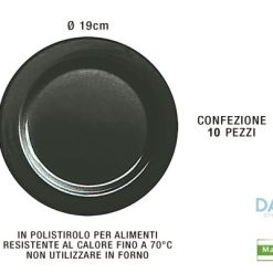 Piatto Tondo Dessert Nero D.19 Conf.10 Pz.-5410508005516