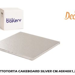 Sottotorta Cakeboard Silver Cm.40X40X1