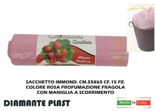 Sacchetto Immond. Cm.55X65 Cf.15 Pz. Rosa/Fragola-8052282960123