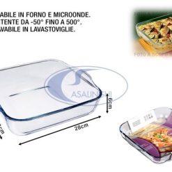 Teglia Vetro Quadra Cm.28X28X-8435123229939