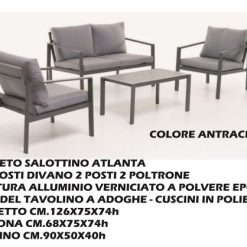 Completo Salottino Atlanta Antracite 2 Ct.-8032523172508