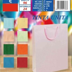 Busta Carta Regalo Cm.29X38X9 Tinta Unita Col. Ass.-8011690247868