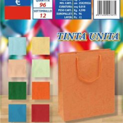 Busta Carta Regalo Cm.27X23X8 Tinta Unita Col. Ass.-8011690247875