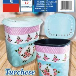 Portabiancheria Plastica Lt.50 Turchese-8011690394777