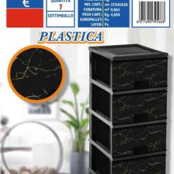 Cassettiera Plastica 4 Cassetti Granita-8011690395668