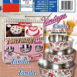 Tortiere Apribili Set 3 Pz. Tonde Dec. Fiori-8011690399987