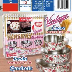 Tortiere Apribili Set 3 Pz. Quadrate Dec. Fiori-8011690399994