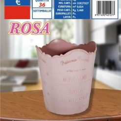 Cestino Plastica Paris Tondo Rosa-8011690401277