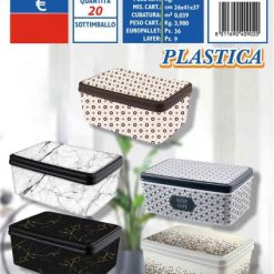 Scatola Plastica Con Coperchio Cm.18X25X10H Ass.-8011690409020