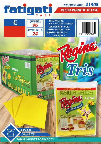 Panni Tutto Fare Regina Cm.36X40 Set 3 Pz.-8011690413089