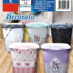 Portabiancheria Plastica Lt.50 Decorato Assortiti-8011690417841