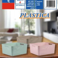Cesta Plastica Rattan Lt.12-8414926442820