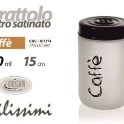 Barattolo Vetro Satinato Caffe' Cc.660 Cm.15-8025569833274