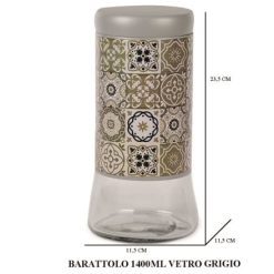 Barattolo Vetro Ml.1400 Grigio-8053807968754