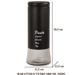 Barattolo Vetro Ml.1800 Nero-8056585970988