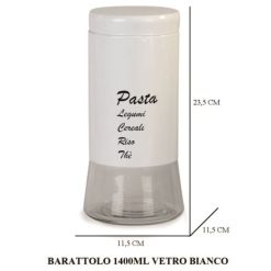 Barattolo Vetro Ml.1400 Bianco-8056585970995