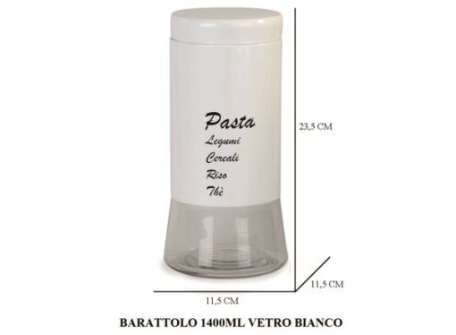 Barattolo Vetro Ml.1400 Bianco-8056585970995