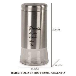 Barattolo Vetro Ml.1400 Argento-8056585971008