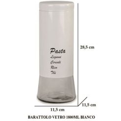 Barattolo Vetro Ml.1800 Bianco-8056585971022