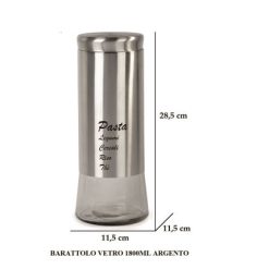 Barattolo Vetro Ml.1800 Argento-8056585971039