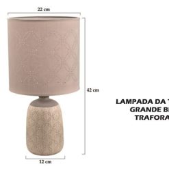 Lampada Da Tavolo Grande Beige Traforata-8053807969553